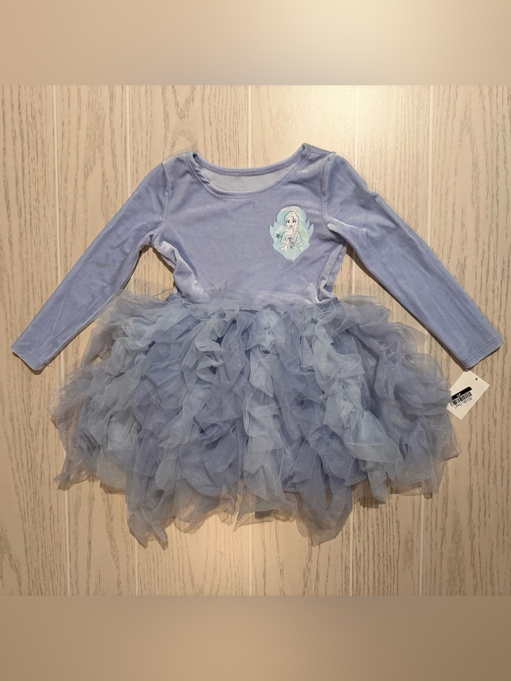 Disney Frozen Elsa Toddler Girls 2T Blue Tulle Ruffle Princess Party Dress NWT